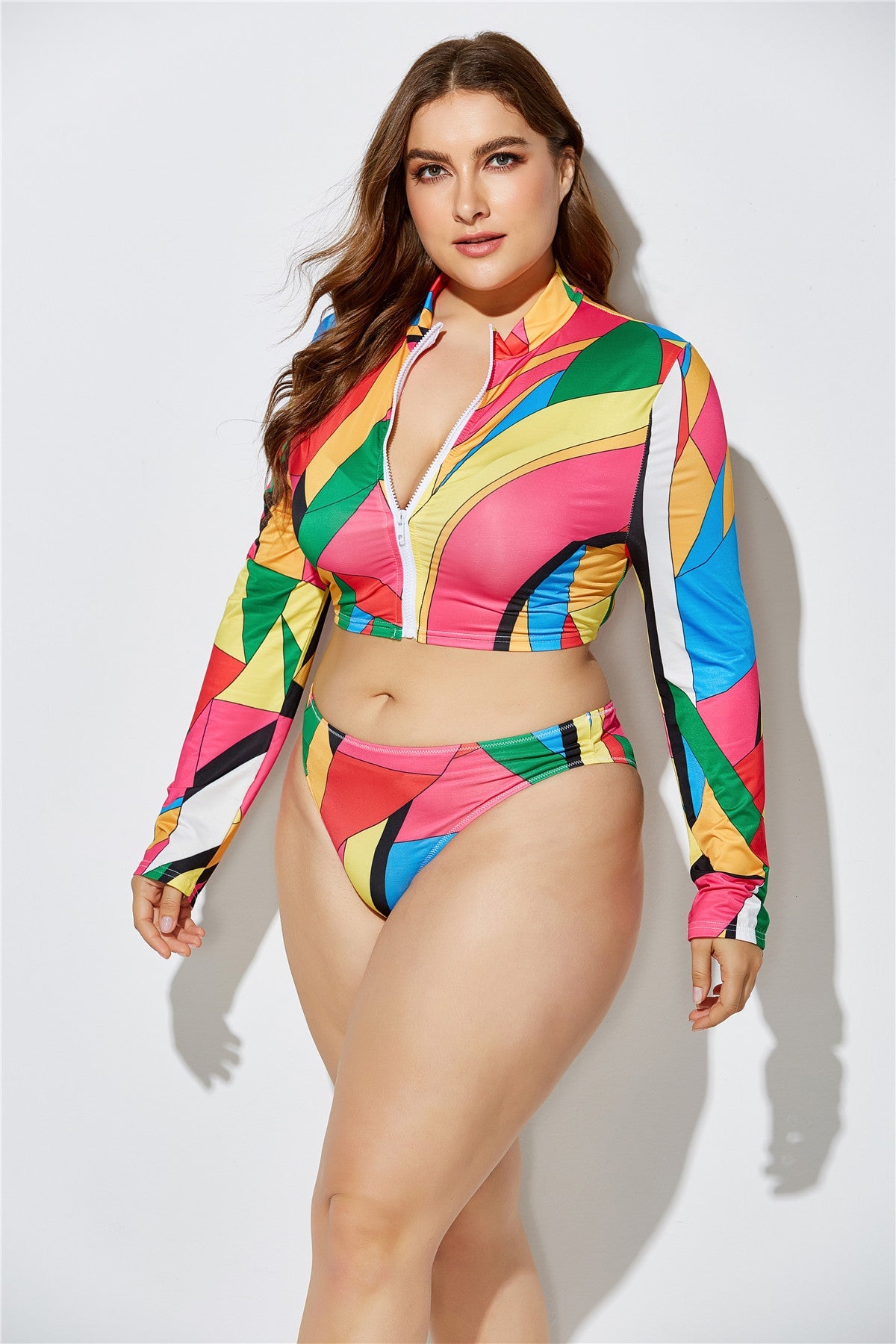Summer Plus Sizes 3pcs Bikini Suits-Swimwear-YY12-2-2XL-Free Shipping Leatheretro