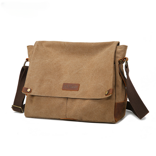 Leisure Canvas Messenger Bag for Men 0254-Canvas Bag-Coffee-Free Shipping Leatheretro