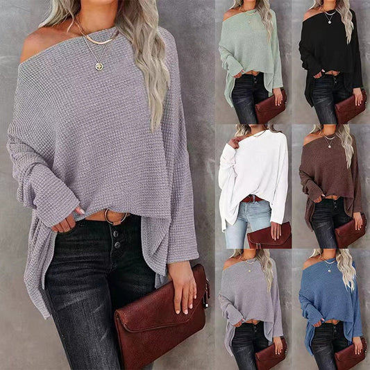 Casual Women Knitted Tops-Shirts & Tops-White-S-Free Shipping Leatheretro