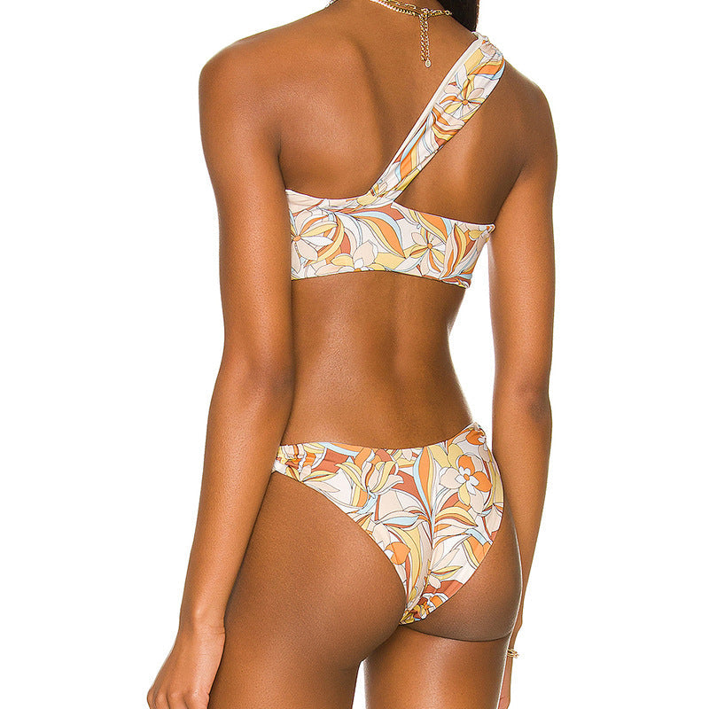 Summer One Shoulder Bikini Swimsuits-Swimwear-The same as picture-S-Free Shipping Leatheretro