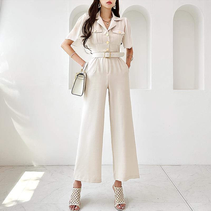 Elegant Summer OL JUMPSUITS WITH Belt-Jumpsuits & Rompers-The same as picture-S-Free Shipping Leatheretro