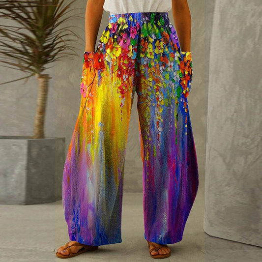 Clearance-Casual High Waist Summer Pants-Pants-Rainbow-L-Free Shipping Leatheretro