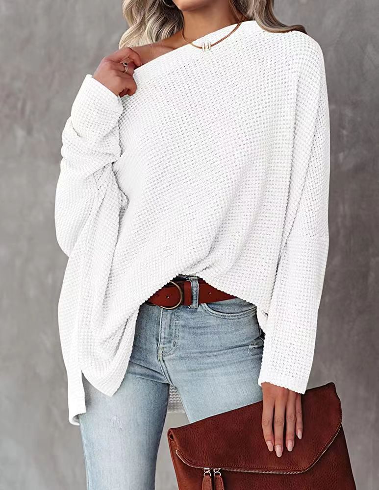 Casual Women Knitted Tops-Shirts & Tops-White-S-Free Shipping Leatheretro