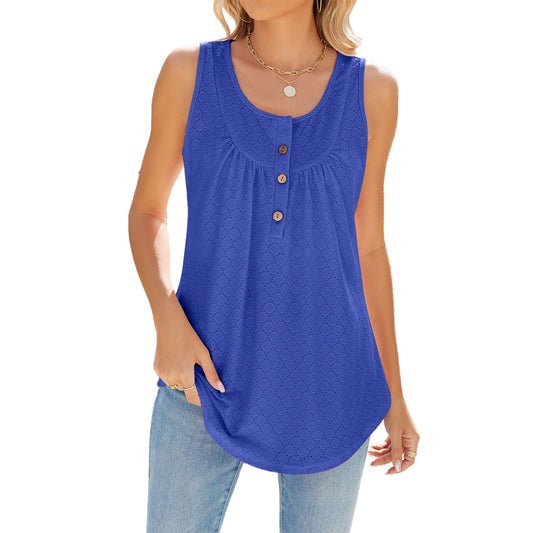 Summer Sleeveless Women Tank Tops-Shirts & Tops-Blue-S-Free Shipping Leatheretro