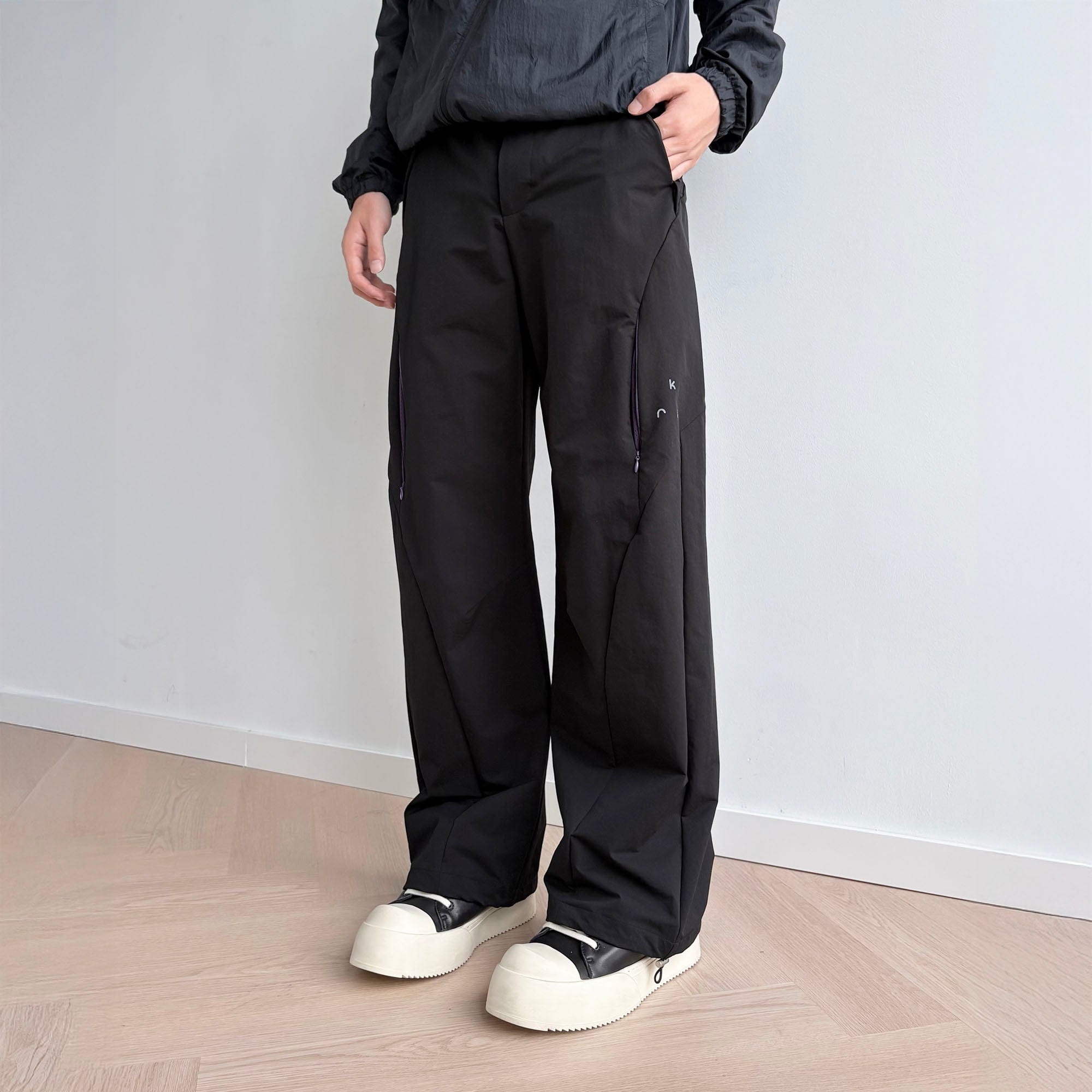 KREATE Curved Panel Drawstring-Hem Waterproof Pants – LEATHERETRO
