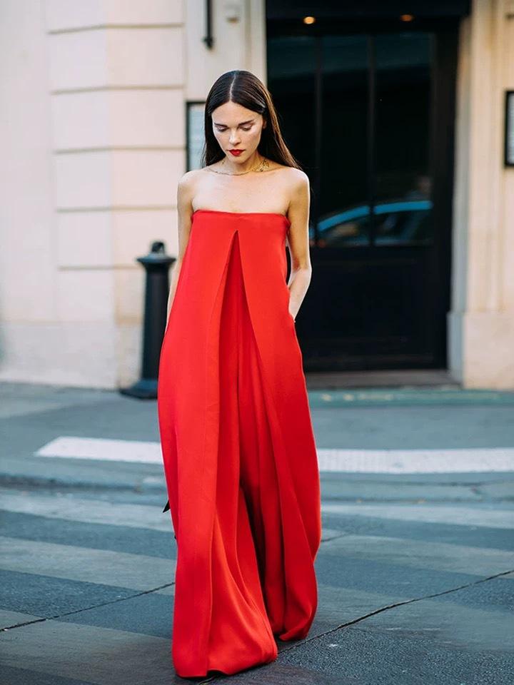 Red Off The Shoulder Women Loose Jumpsuits-One Piece Suits-Red-S-Free Shipping Leatheretro
