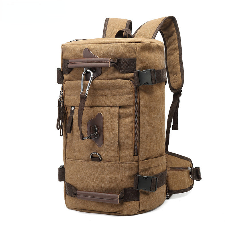 Multifunctional 3 In 1 Water Resistent Canvas Bags for Outdoor Y915-Backpacks-Brown-Free Shipping Leatheretro
