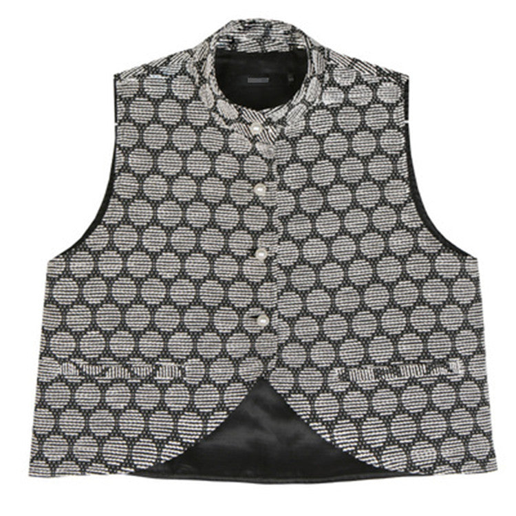 Designed Vintage Stand Collar Women Vest-Vests-The same as picture-S-Free Shipping Leatheretro