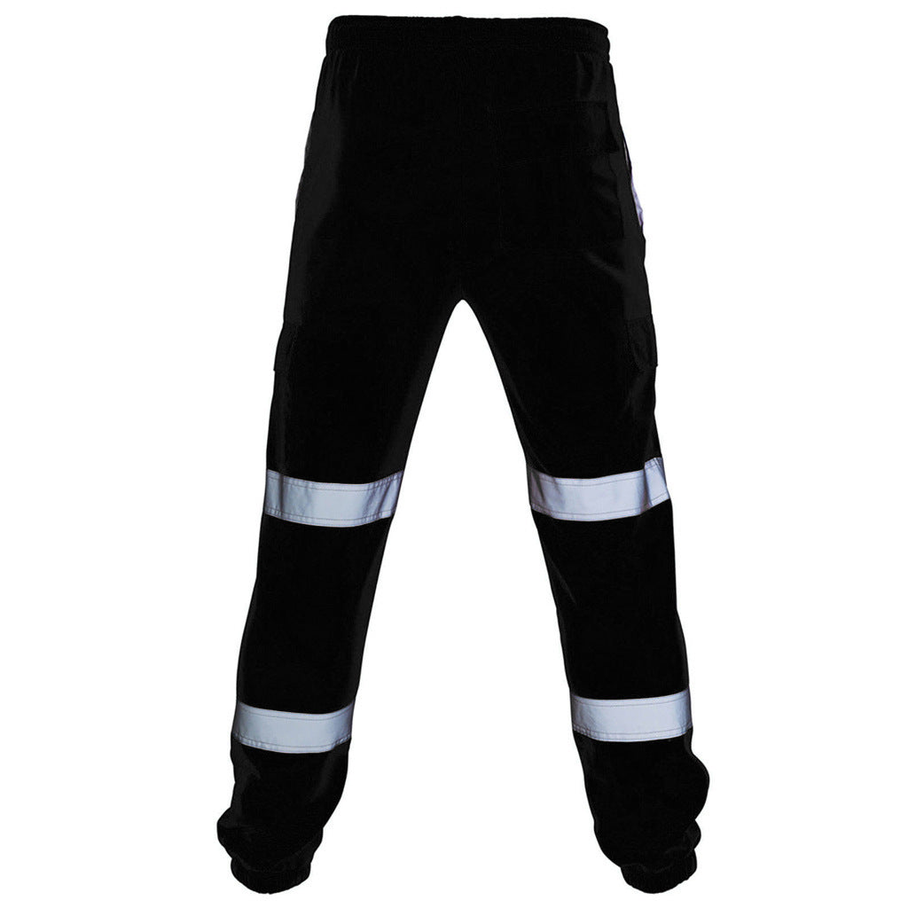 Fashion Silver Reflective Uniform Pants-Pants-Black-S-Free Shipping Leatheretro