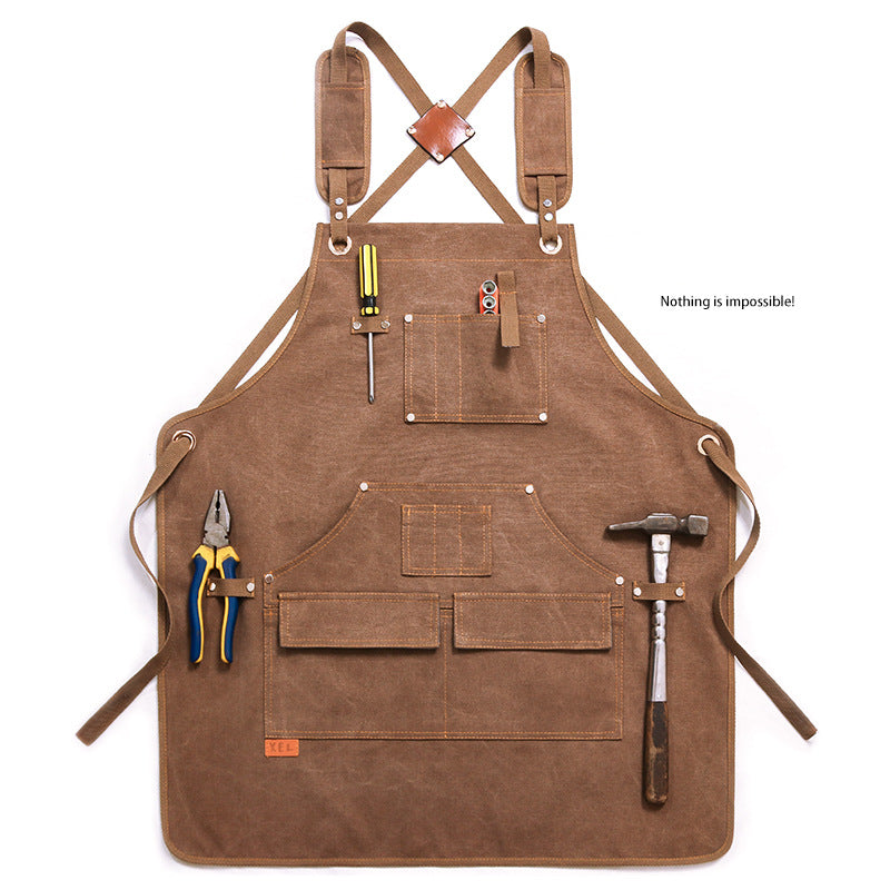 Heavy Duty Rugged Canvas Aprons for Workman P238-Canvas Aprons-Brown-Free Shipping Leatheretro