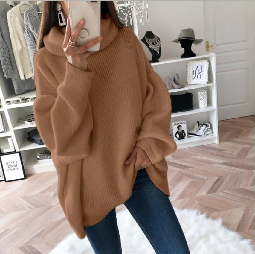 Casual Pullover Knitted Sweaters for Women-Shirts & Tops-Brown-S-Free Shipping Leatheretro