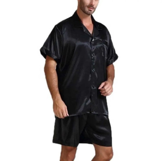 Summer Men's Two Pieces Homewear-Sleepwear & Loungewear-White-M-Free Shipping Leatheretro