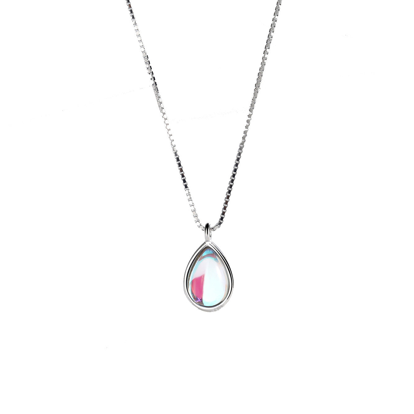 Sterling Sliver Water Drop Pendant Necklace-Necklaces-The same as picture-Free Shipping Leatheretro