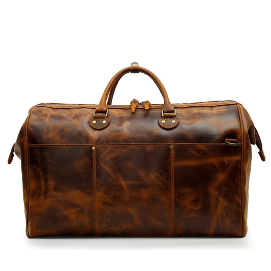 Vintage Leather Duffle Bag D-8096-Leather Duffle Bags-Crazy Horse Brown-Free Shipping Leatheretro