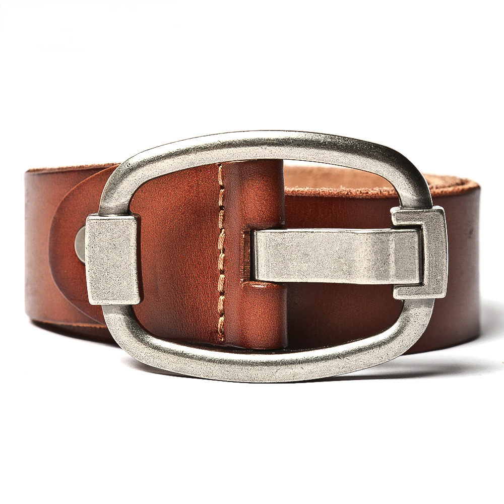 Men's Handmade Leather Casual Belt 15014-Leather Belt-Black-Free Shipping Leatheretro
