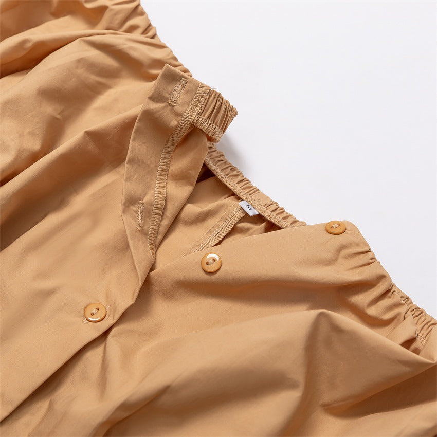 Designed Cotton Lantern Sleeves Women Shirts-Shirts & Tops-White-S-Free Shipping Leatheretro