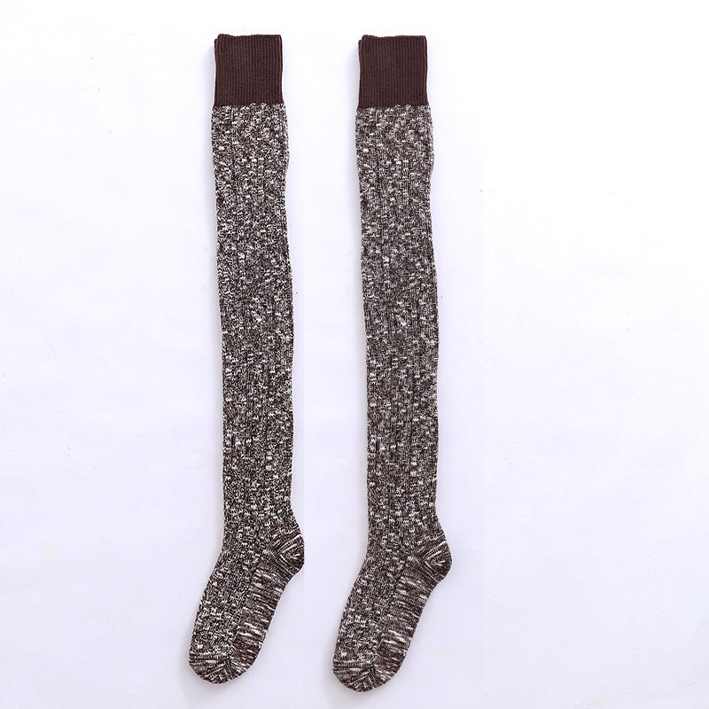 77 cm Knitted Long Socks for Women-socks-Coffee-One Size-Free Shipping Leatheretro