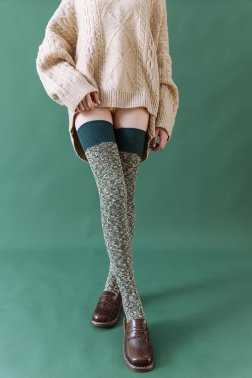 77 cm Knitted Long Socks for Women-socks-Black-One Size-Free Shipping Leatheretro