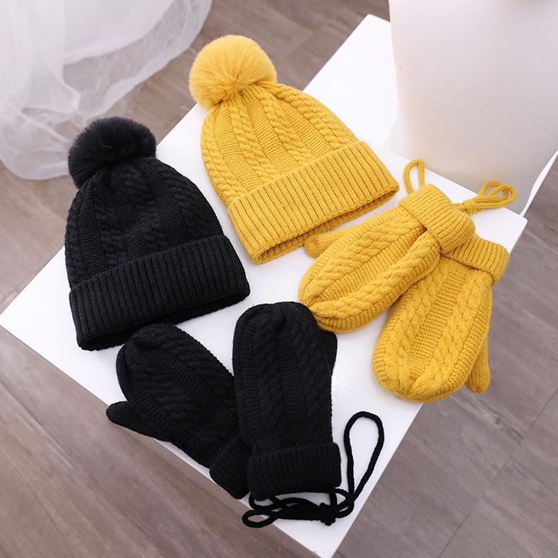 Kids Winter Kitting 3pcs/Set Hats&Scarfs&Gloves-Hats-Red-Free Shipping Leatheretro