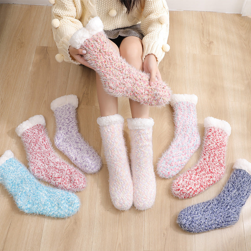 Winter Velvet Warm Sleep Socks for Women-socks-White-35-42-Free Shipping Leatheretro