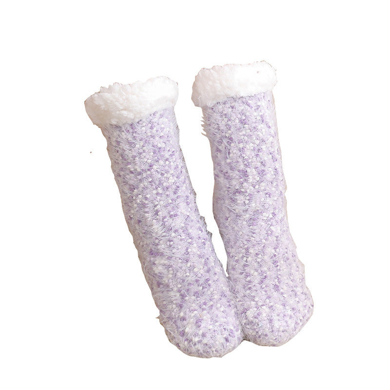 Winter Velvet Warm Sleep Socks for Women-socks-White-35-42-Free Shipping Leatheretro