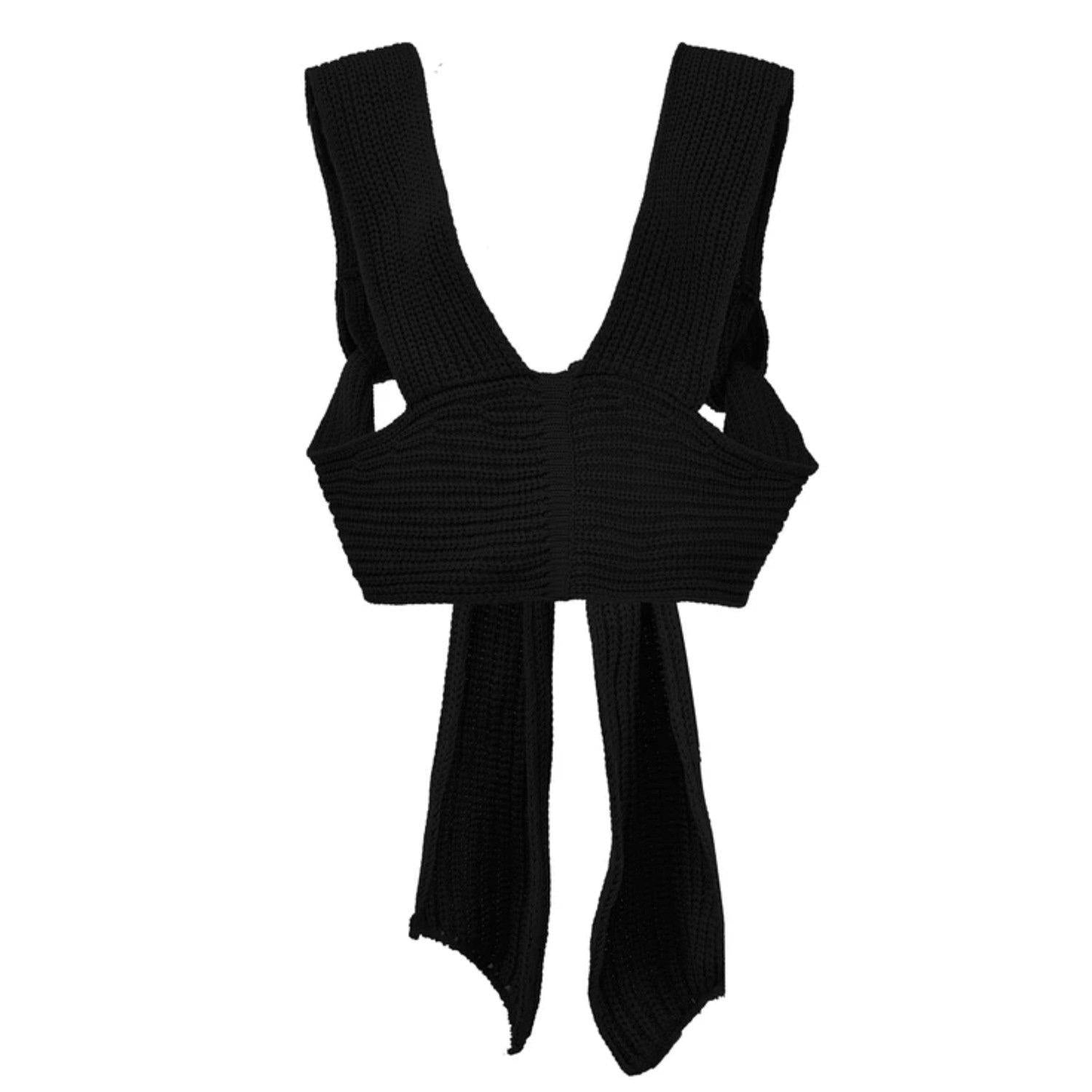 DIY Knitting Bangdage Tops-Crop Tops-Black-One Size-Free Shipping Leatheretro