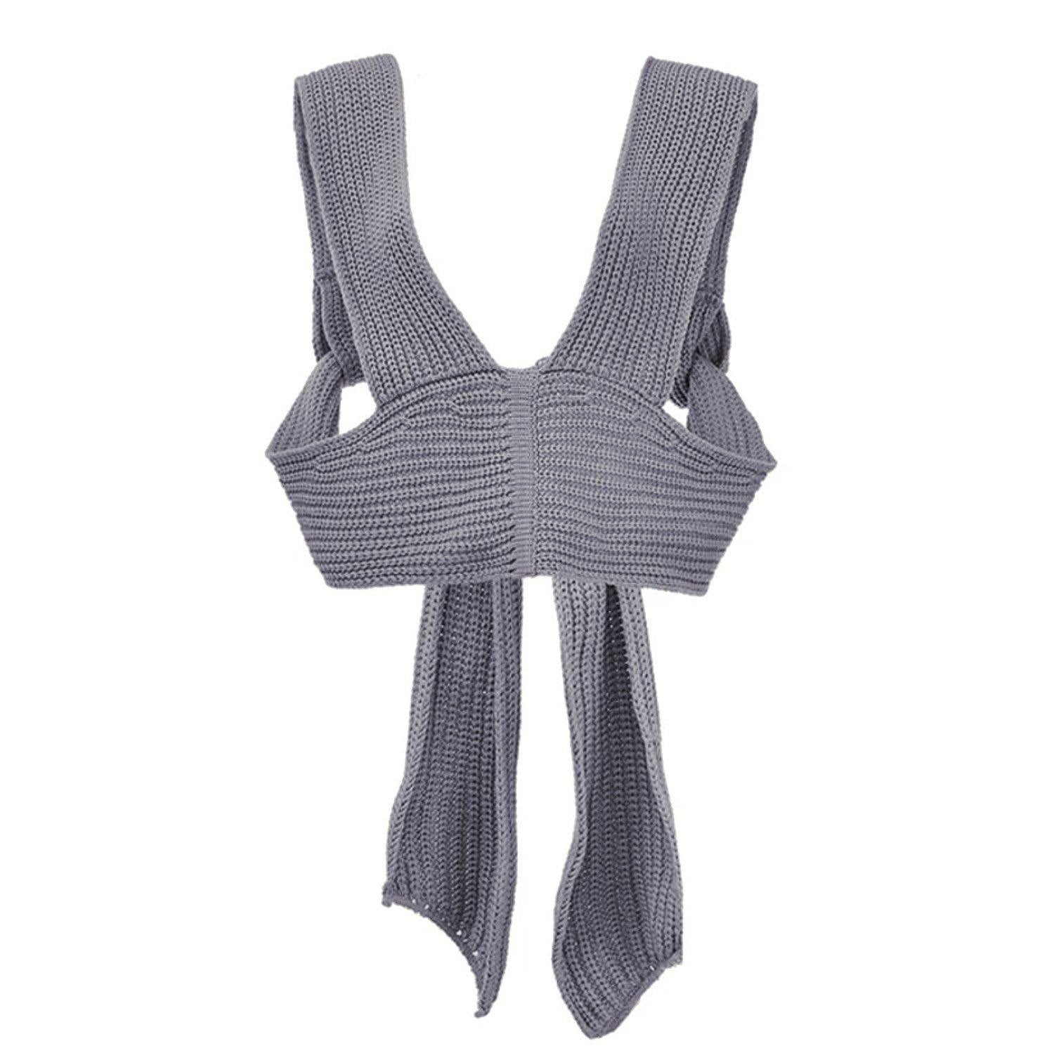 DIY Knitting Bangdage Tops-Crop Tops-Gray-One Size-Free Shipping Leatheretro
