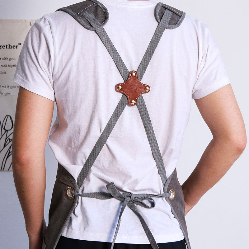 Heavy Duty Rugged Canvas Aprons for Workman P238-Canvas Aprons-Gray-Free Shipping Leatheretro