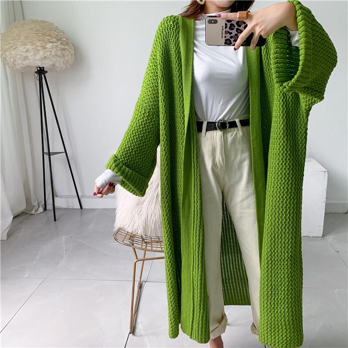 Plus Sizes Loose Knitting Women Overcoat-Women Outerwear-Green-One Size-Free Shipping Leatheretro