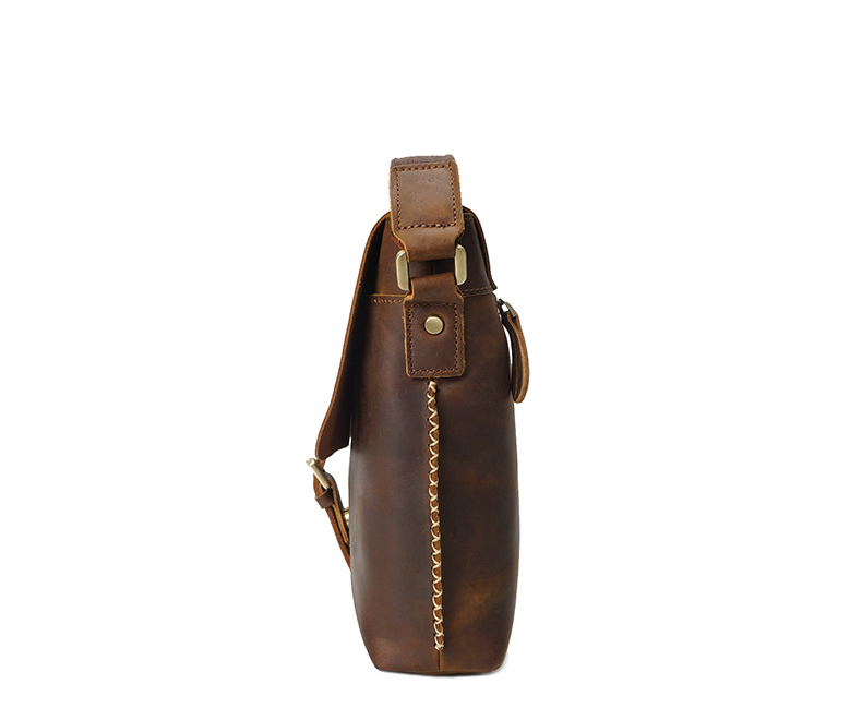 Men's Leather Shoulder Bag M8086-Leather bags for men-Dark Brown-Free Shipping Leatheretro