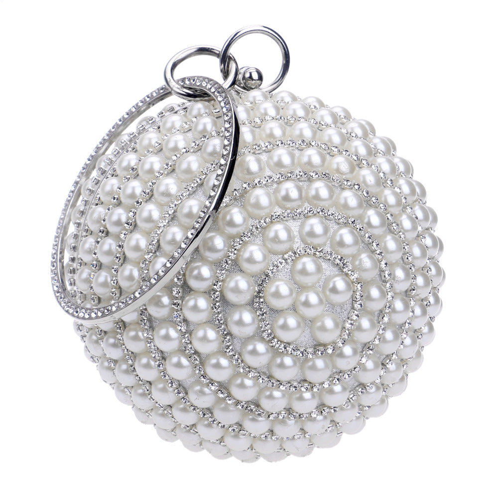 Fashion Round Shaped Jewelry Design Evening Party Bags-Silver-Free Shipping Leatheretro