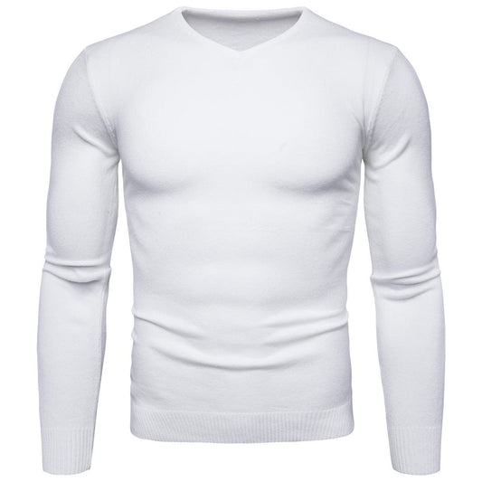 Casual Men's Pullover Sweaters-Shirts & Tops-White-M-Free Shipping Leatheretro