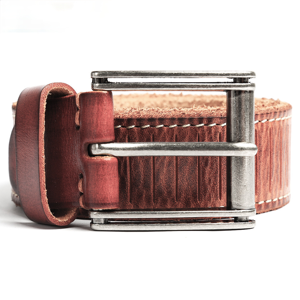 Handmade Leather Steel Buckles Men's Belt B010-Leather Belt-Black-Free Shipping Leatheretro