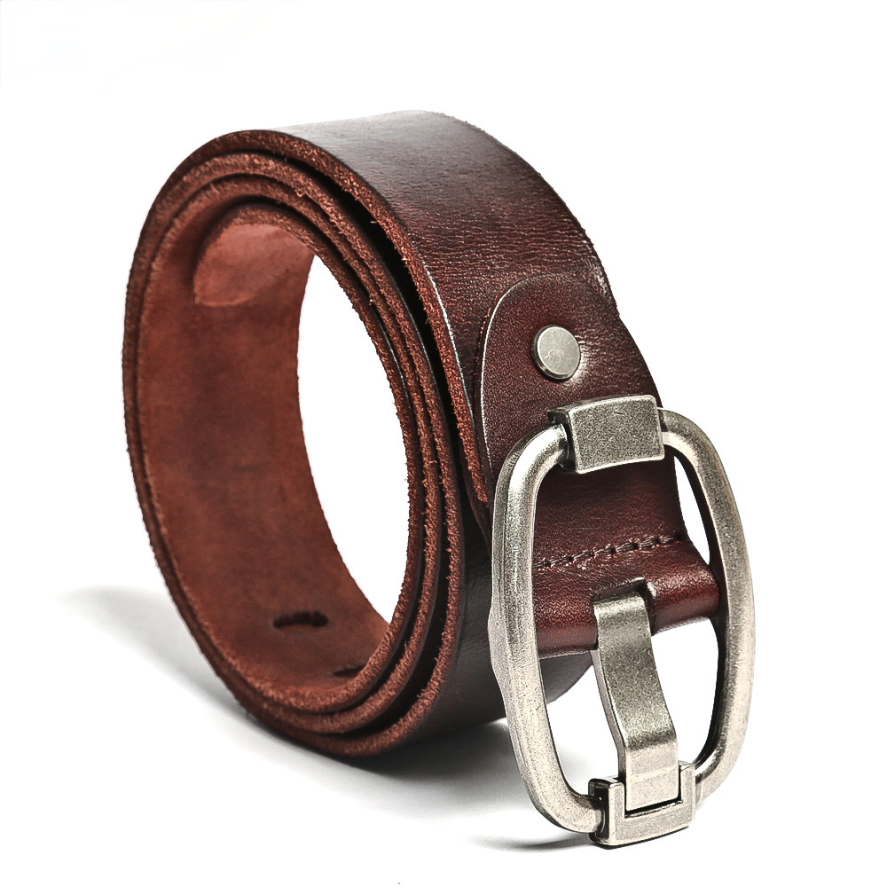 Men's Handmade Leather Casual Belt 15014-Leather Belt-Brown-Free Shipping Leatheretro