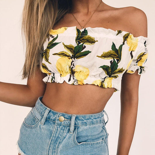 Sexy Off The Shoulder Short Sleeves Tops-Shirts & Tops-The same as picture-S-Free Shipping Leatheretro