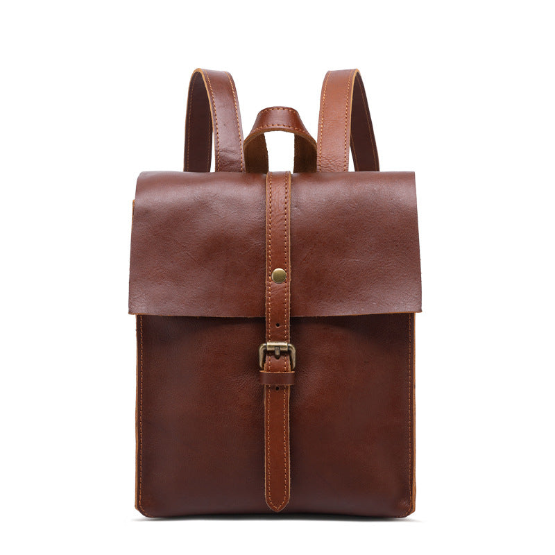 Vintage Women Leather Light Backpack P-8260-Leather Backpack-Brown-Free Shipping Leatheretro