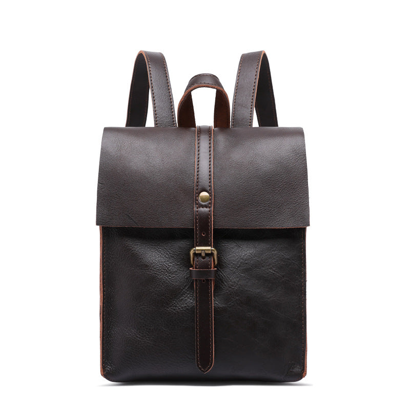 Vintage Women Leather Light Backpack P-8260-Leather Backpack-Coffee-Free Shipping Leatheretro