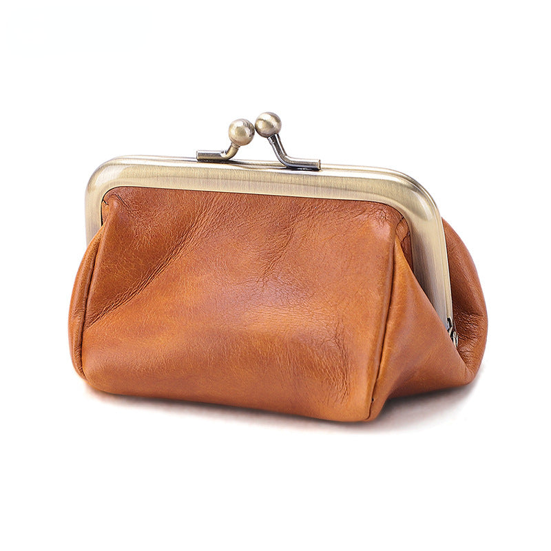 Vintage Cute Leather Change Storage Bags K095-Wallets & Money Clips-Coffee-Free Shipping Leatheretro