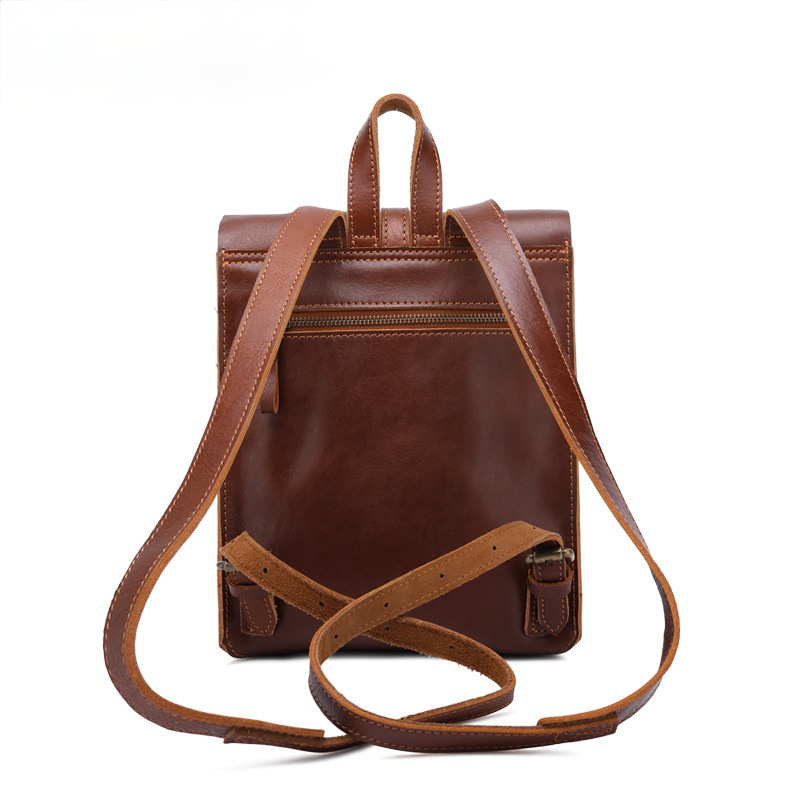 Vintage Women Leather Light Backpack P-8260-Leather Backpack-Brown-Free Shipping Leatheretro