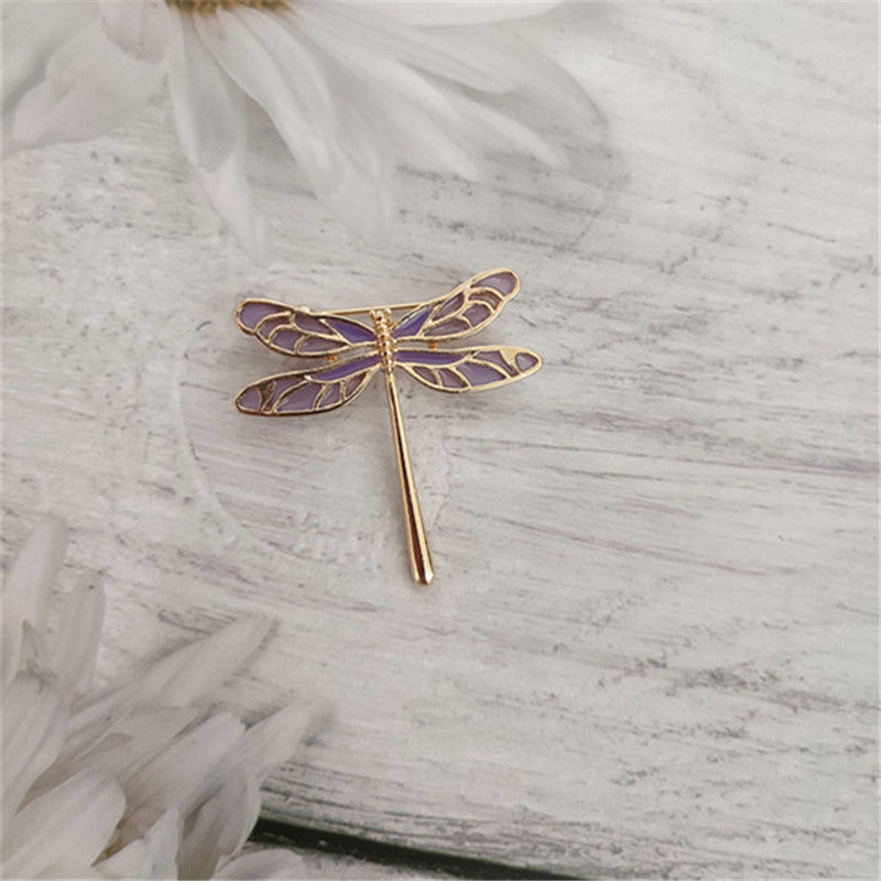 Charming Lilac and Dragonfly Design Brooches for Women-Brooches & Lapel Pins-Dragonfly-Free Shipping Leatheretro