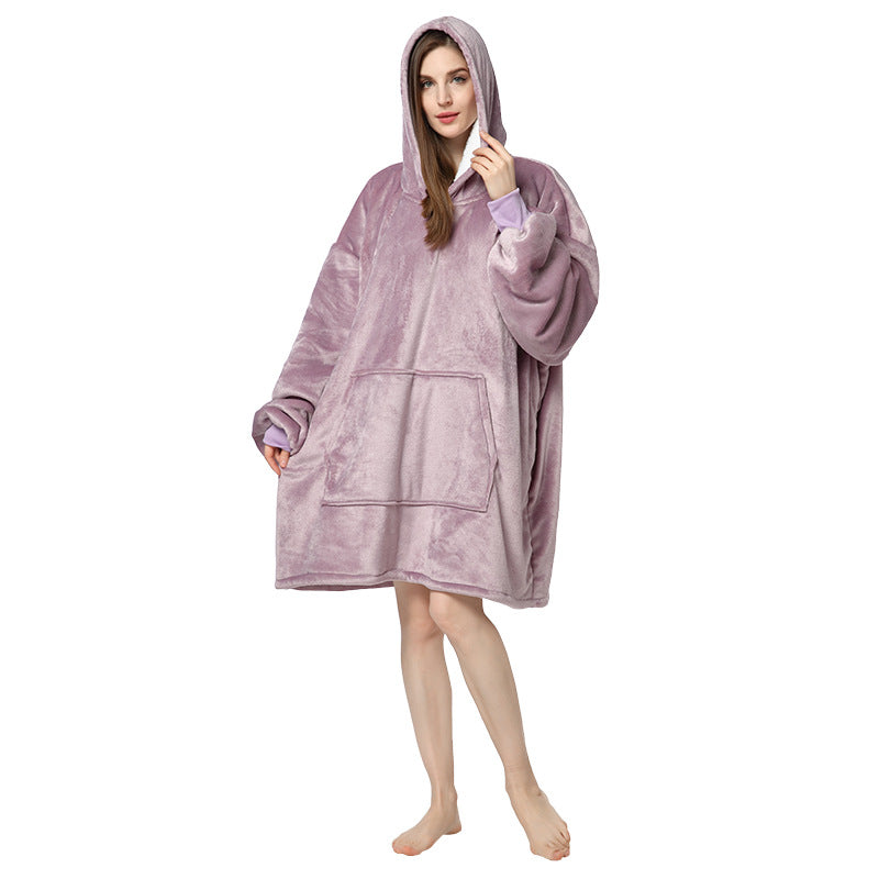 Plus Sizes Warm Hoodies Sleepwear for Couple-Blankets-Pink-1-One Size-Free Shipping Leatheretro