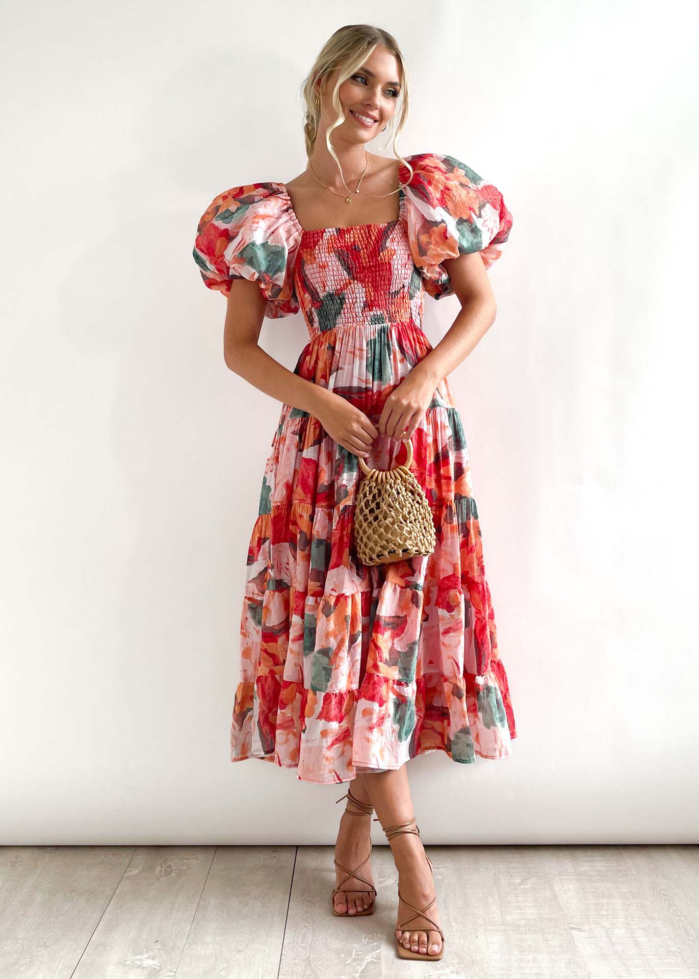 Casual Off The Shoulder Floral Print Long Dresses-Dresses-17-S-Free Shipping Leatheretro