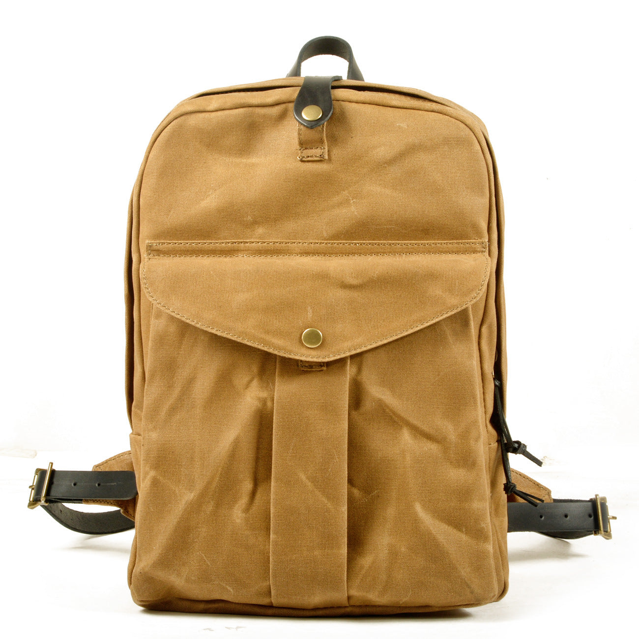 Vintage Water-resistant Canvas Hiking Backpack-Canvas Backpack-Khaki-Free Shipping Leatheretro
