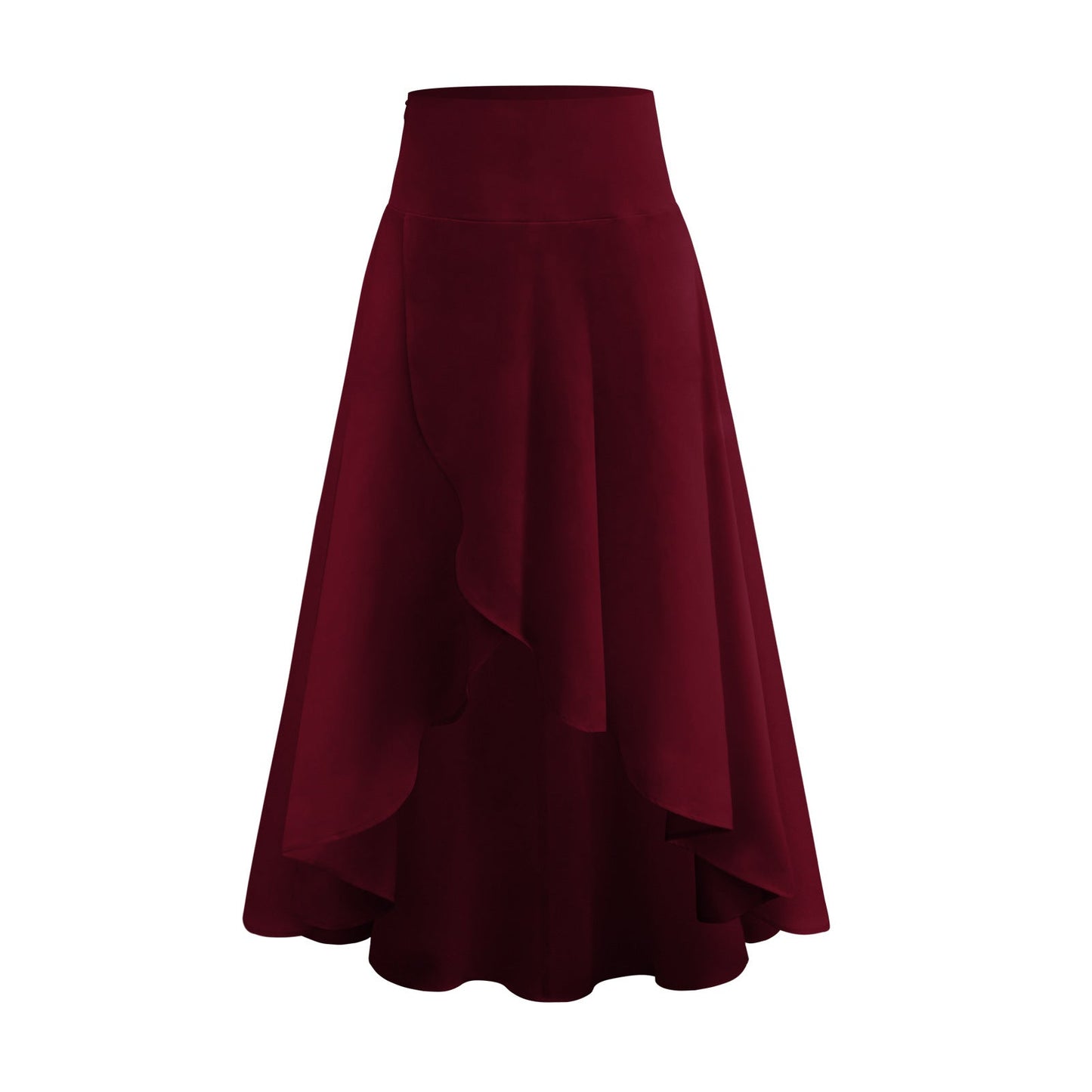 Fashion Ruffled Irregular Summer Skirts-Skirts-Wine Red-S-Free Shipping Leatheretro