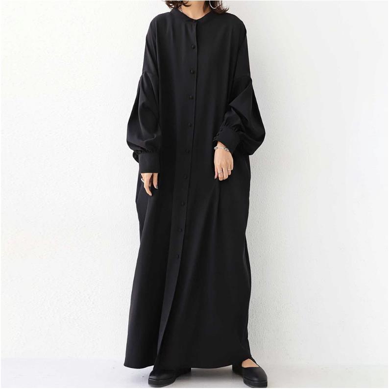 Casual Double Sided Long Cozy Dresses-Dresses-Black-One Size (50-70kg)-Free Shipping Leatheretro