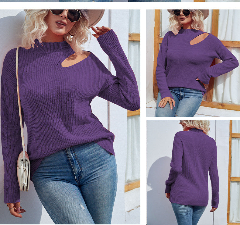 Fashion Knitted Pullover Sweaters for Women-Shirts & Tops-Gray-S-Free Shipping Leatheretro