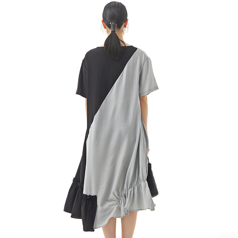 Casual Plus Sizes Irregular Dresses-Dresses-Black-One Size-Free Shipping Leatheretro