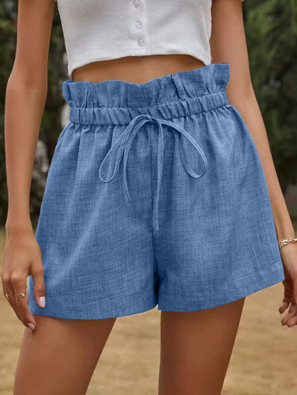 Casual Summer High Waist Women Shorts-Pants-Blue-S-Free Shipping Leatheretro