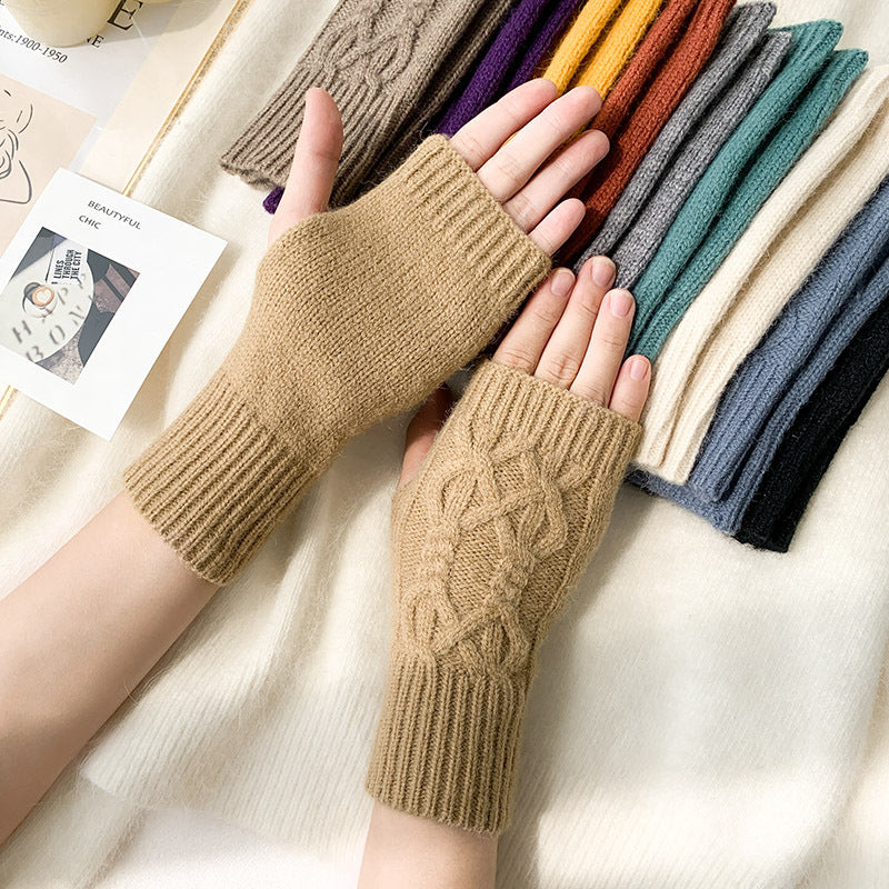 2 pairs/Set Winter Warm Knitted Gloves-Gloves & Mittens-Black-One Size-Free Shipping Leatheretro