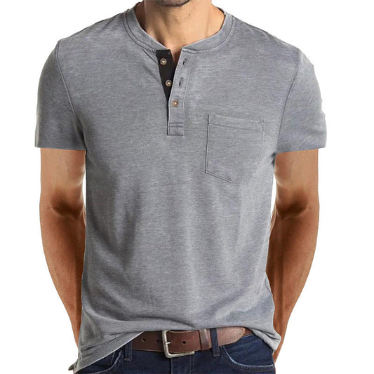 Casual Summer Short Sleeves Men T Shirts-Shirts-Light Gray-S-Free Shipping Leatheretro